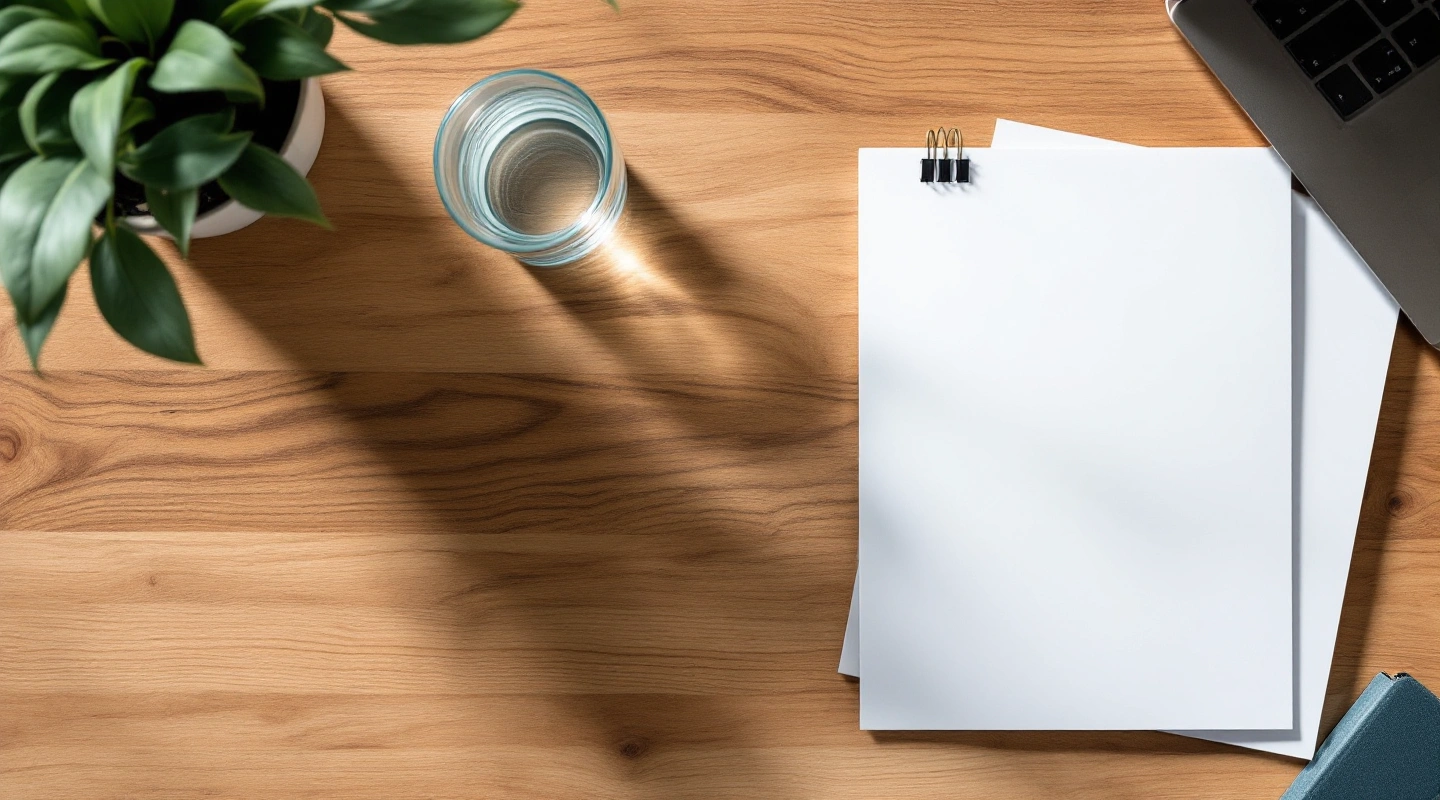 Blank appointment planner and pencil on a wooden desk